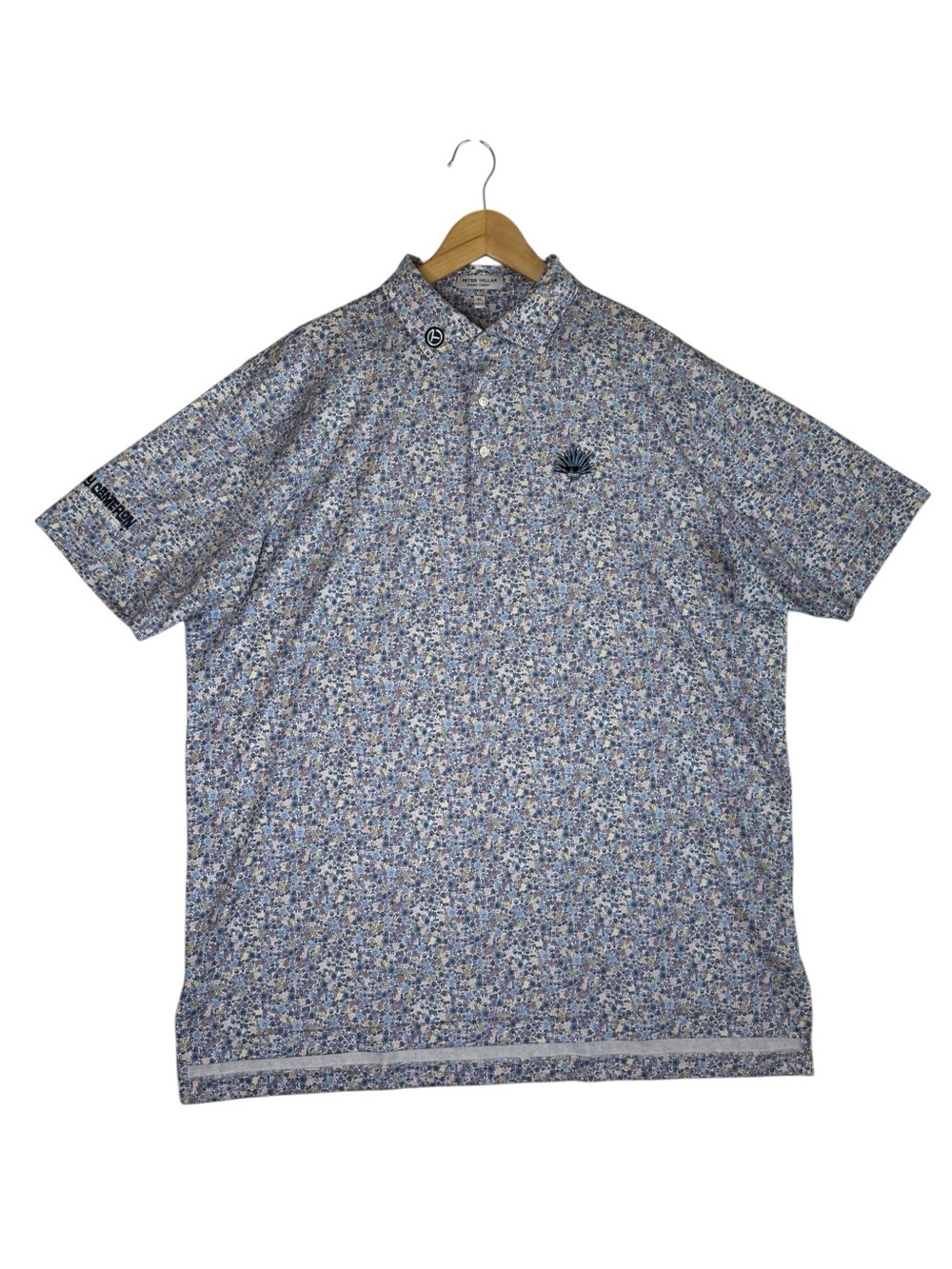 Peter Millar Scotty Cameron Agave Man Performance Print Polo Shirt Men's Size XL